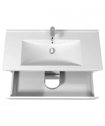 Тумба Мойдодир MoonShine 100 з умивальником Su-100 на ніжках Білий - фото 3