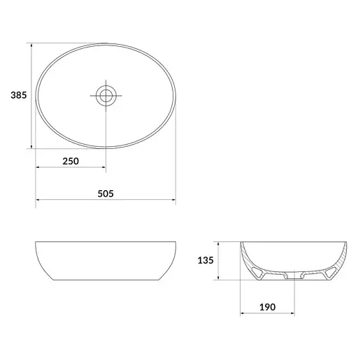 Умывальник на столешницу Cersanit Larga эллипс 50х38 см Белый K677-002 30412 - фото 3