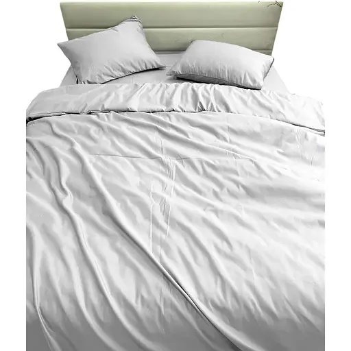 Комплект постільної білизни Ecotton Light Grey півтораспальний полісатин світло-сірий (25310)