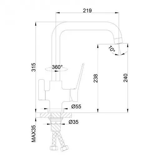 Змішувач для кухні на дві води Frap F4361 хром - фото 6