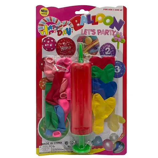 Набор Воздушных шаров "Сердце" MK5479 насос, 17 шт, на листе Красный