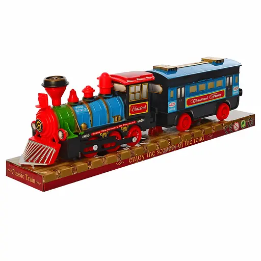 Детский инерционный паровоз Classic Train голубой (836)