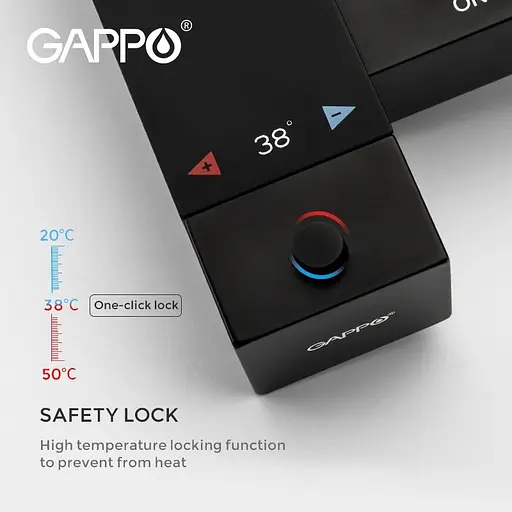 Набір гігієнічного душу прихованого монтажу Gappo G7207-60 з термостатом, чорний, Чорний матовий - фото 5