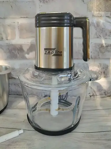 Подрібнювач кухонний Zepline ZP-00219 комплект з 2 чашами скло та металева 3.2 л чоппер 3000 Вт - фото 3