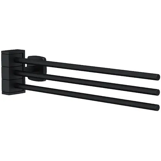 Потрійна вішалка-вертушка для рушників AM.PM Gem black A9032722 Чорний матовий - фото 1