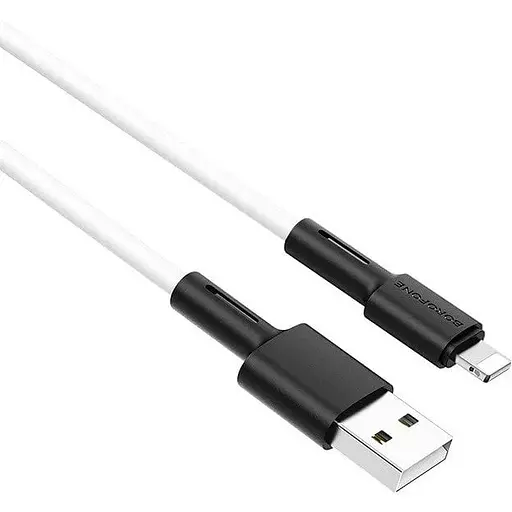 Кабель Borofone BX31 USB to iP 2.4A 1 м silicone TPE connectors білий