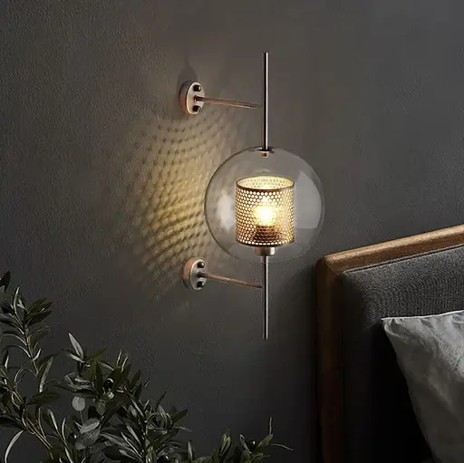 Дизайнерський настінний світильник у латунному каркасі Line F довжина 55 см Арт. W313 - фото 8