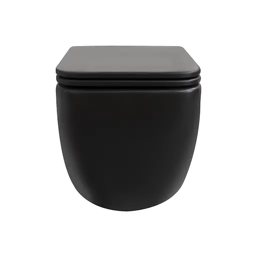 Унитаз подвесной Qtap Gemini безободковый с сиденьем Soft-close QT2533076EUQMB, Черный матовый - фото 5