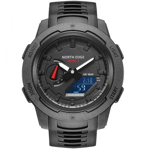Мужские наручные тактические часы North Edge Profi Mars3 (Черный)