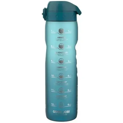 Пляшка для води ION8 1000 мл BPA Free Times To Drink (ЕКО пляшка) Teal &amp; Blue (I8RF1000PTBMOT) - фото 1