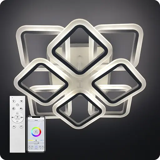 Люстра світлодіодна 517 Light 3color з пультом 144Вт Білий (01722) - фото 1