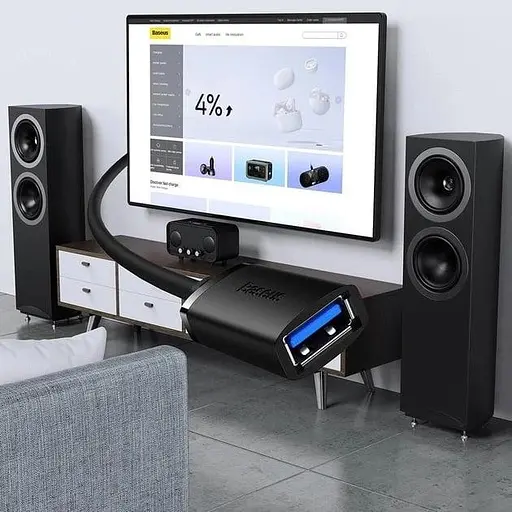 Удлинитель Usb адаптер мама папа Baseus AirJoy Series USB male to USB female 50 см - фото 3