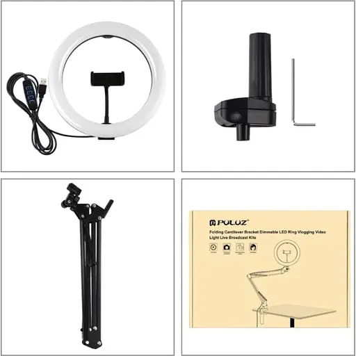 Кільцева USB LED лампа Puluz PKT3090B 10,2" зі струбциною - фото 10