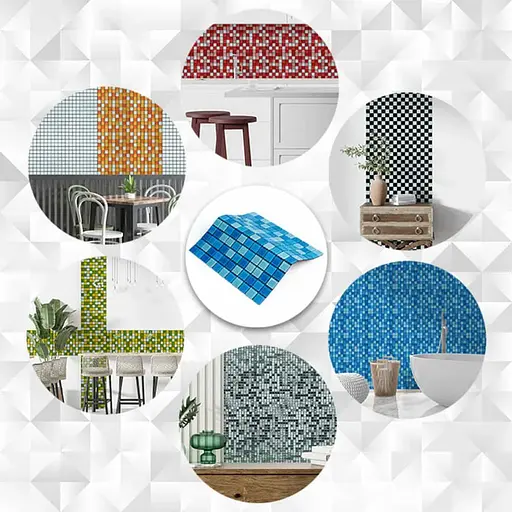 Мозаїка дзеркальна Wall Sticker 298х298х4.5 мм Блакитна SW-00002354 - фото 5