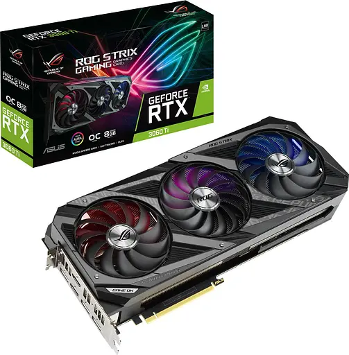 Видеокарта ASUS RTX 3060Ti 8Gb ROG Strix V2 Gaming OC LHR (ROG-STRIX-RTX3060TI-O8G-V2-GAMING) (GDDR6, 256 bit, PCI-E v4.0 x16) Б/у - фото 7