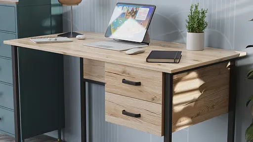 Компьютерный стол Ferrum-decor Гарри 75x140x70 белый ДСП Дуб Сонома 32мм (FRD-101017) - фото 3