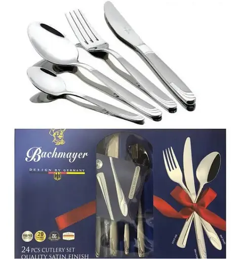 Набор столовых приборов Bachmayer BM-2438 на 6 персон в подарочном чемодане 24 предмета - фото 3