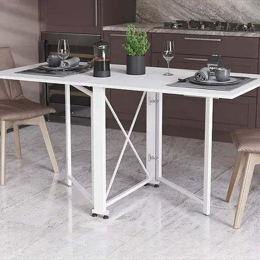 Стіл-книга трансформер Оріон 2 Ferrum-decor 750x1520x730 Білий метал ДСП Біле 16 мм (FRD-104590)