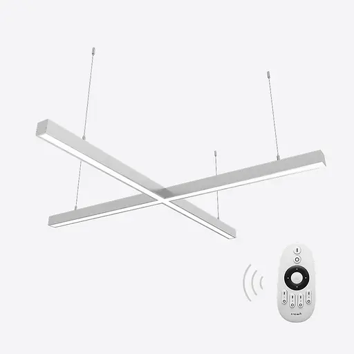 Керований світлодіодний світильник X-LED 80Вт x-подібний (хрест) сірий (855x855x43) - фото 1