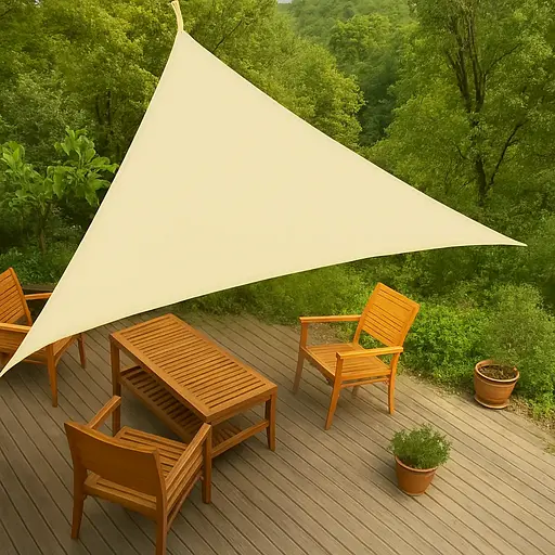 Тент навіс затінюючий Tentorium трикутний 4х6х7.2м Сітка (Бежевий)