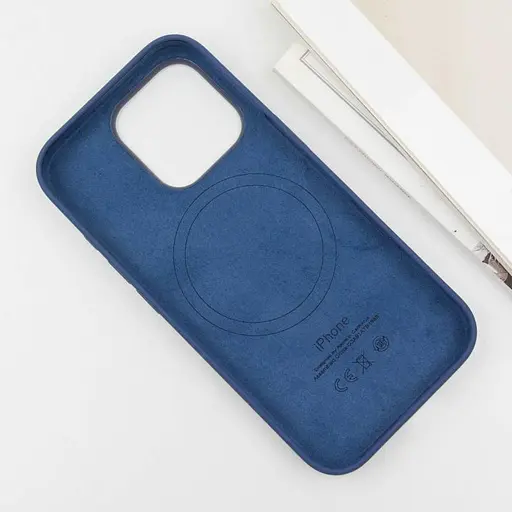 Чехол Epik Silicone case AAA с Magsafe и анимационной кнопкой для Apple iPhone 16 Pro Max 6.9 Denim - фото 5