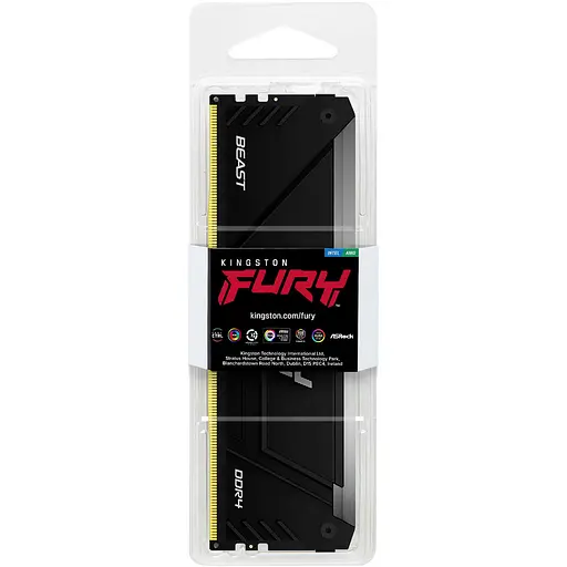 Модуль памяти DDR4 8 ГБ/3200 Kingston Fury Beast RGB (KF432C16BB2A/8WP) - фото 4
