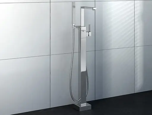 Смеситель для ванны напольный Kohlman Excelent chrome QF1165H Хром - фото 2