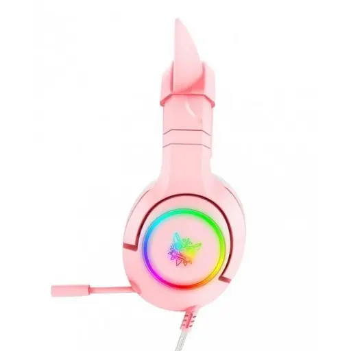 Накладні навушники Onikuma Gaming CAT with LED K9 7.1, USB, 2x3.5mm, 2.2m, pink - фото 3