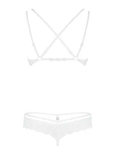 Мереживний комплект еротичної білизни Obsessive 860-SET-2 set S/M білий - фото 5