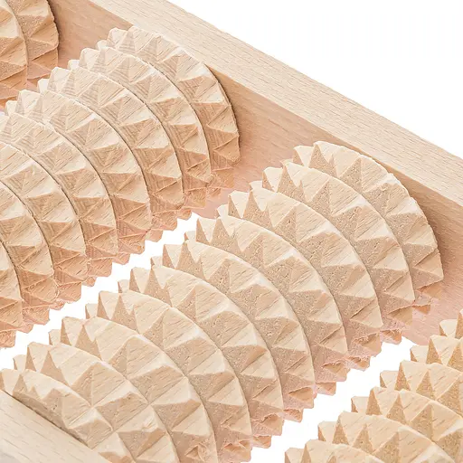 Масажер для ніг дерев'яний зубчастий на 4 ролики для однієї ноги 25х12.5х5 см, Woodly 84981 - фото 8