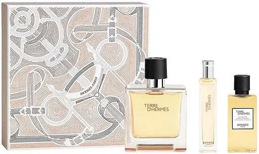 Набор Hermes Terre d'Hermes Parfum 75 мл + 15 мл парфюмированная вода, 40 мл гель для душа - фото 1