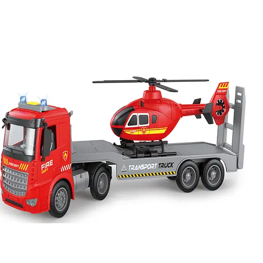 Автовоз с вертолетом, инерционный, озвученный, со светом (В ассортименте)