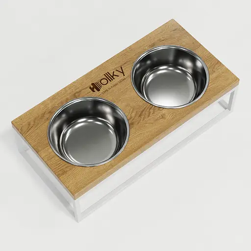 Hollky Base M — миски на підставці для середніх собак та великих котів (2 × 0,95 л) - фото 6