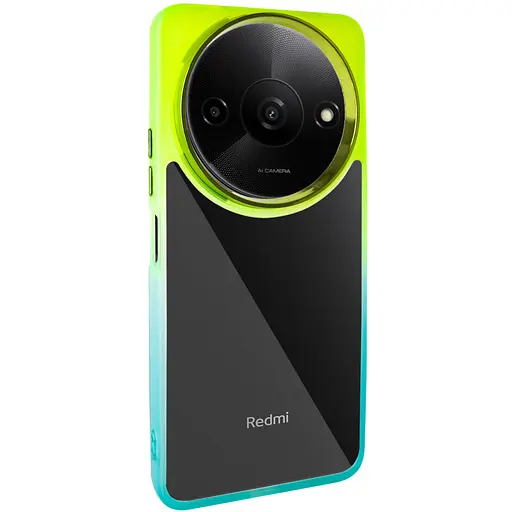 Чехол Epik TPU+PC Fresh sip series для Xiaomi Redmi A3 Бирюзовый/Лимонный