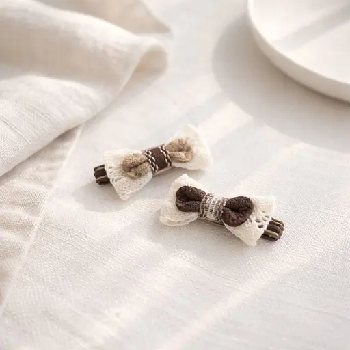 Набір декоративних шпильок бантиків для волосся з мереживом 24 шт. - фото 2