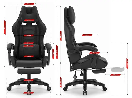 Компьютерное кресло Hell's HC-1039 Black (тканина) - фото 7