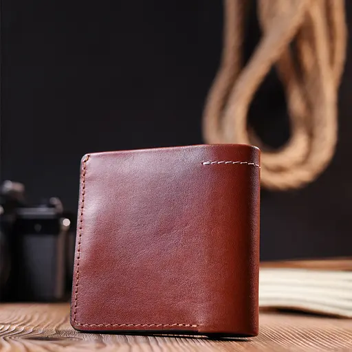 Чоловічий шкіряний гаманець Grande Pelle 10х9.5х1.5 см acs0022796 - фото 8