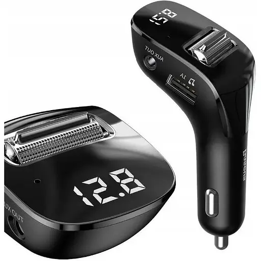 FM трансмиттер Bluetooth модулятор Baseus S-09 2USB CCALL-TM01 адаптер зарядний пристрій Чорний - фото 8