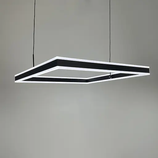 Люстра з підвісним квадратом у чорному корпусі 60 см | Арт. 303S-600 BK | Line F - фото 6