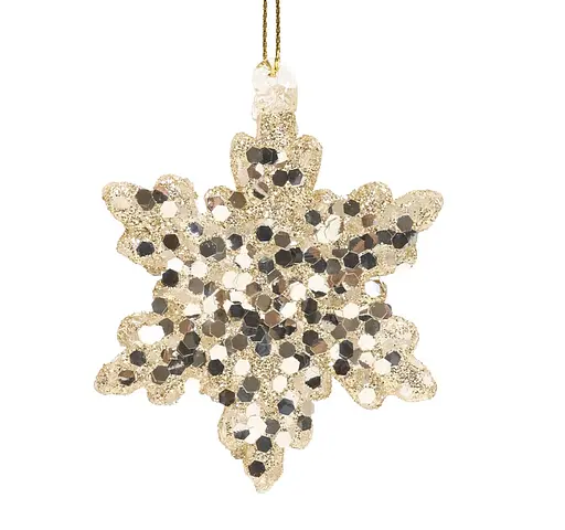 Елочное украшение "Снежинка с блестками" 6,5 см, YQ1463766