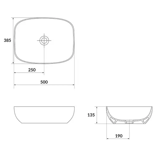 Умывальник на столешницу Cersanit Larga прямоугольный 50х38 см Белый K677-003 30412 - фото 3