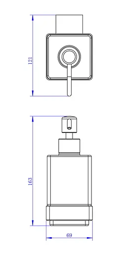 Дозатор для рідкого мила Imprese Bitov 170300, Хром - фото 2