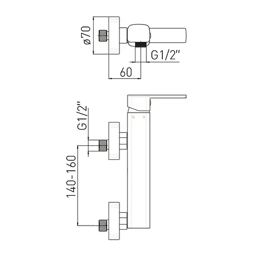 Змішувач для душу Volle Sota 35 мм de la noche 1538.100104 Чорний матовий - фото 2