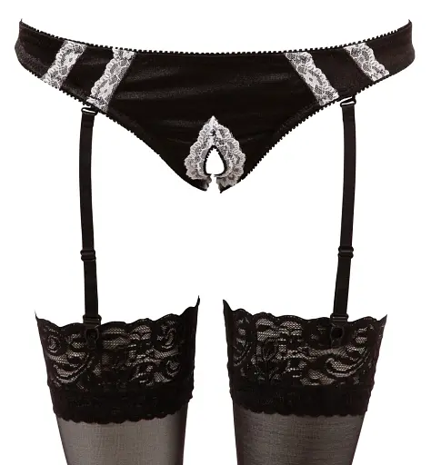 Сексуальний костюм Cottelli Collection Maid Set L чорний з білим - фото 6