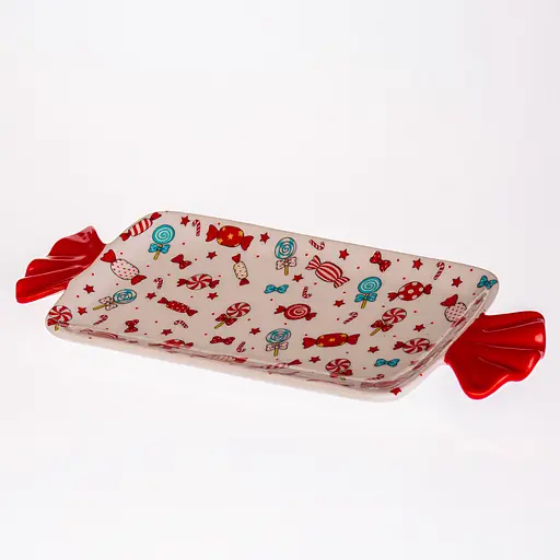 Блюдо сервировочное для закусок Yiwu Merry Christmas 35×12.5 см прямоугольное с ручками CR-1-29  - фото 3