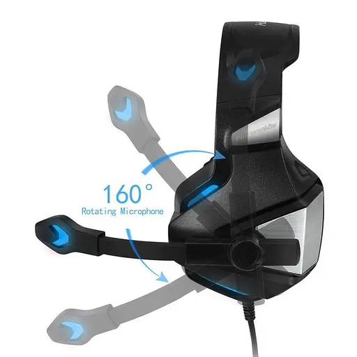 Дротова гарнітура Hunterspider Gaming with LED V3, USB, 3.5mm, 2.2m, black-blue - фото 3