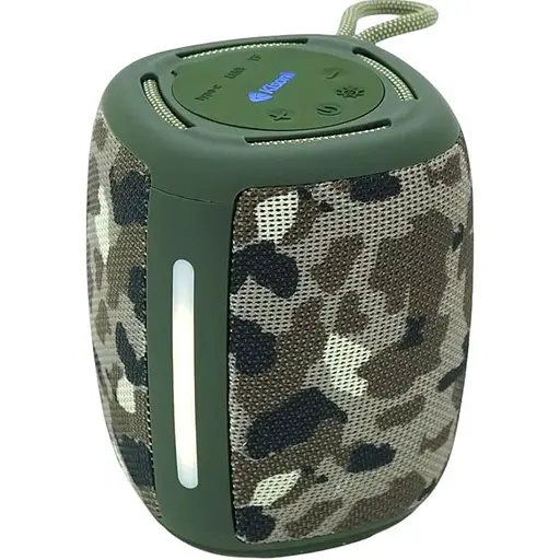 Колонка Kisonli Q17 Bluetooth 5.3, 1х8W, 1800mAh, USB/TF/TWS/FM/BT/LED, DC: 5V/1A, BOX, Camouflage, Q45 - фото 1