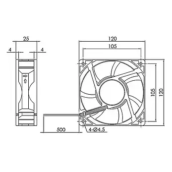Вентилятор GDА1225 120х120, 5V, 0.2A (USB) - фото 3