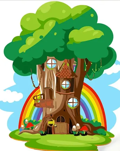 Набір для розпису по номерах Будиночок на дереві, Strateg, 30x40 см, SS6728