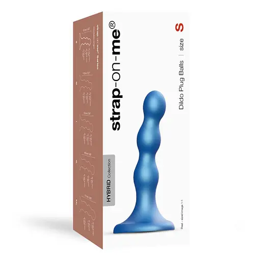 Фалоімітатор Strap-On-Me Dildo Plug Balls S 14 см блакитний - фото 7